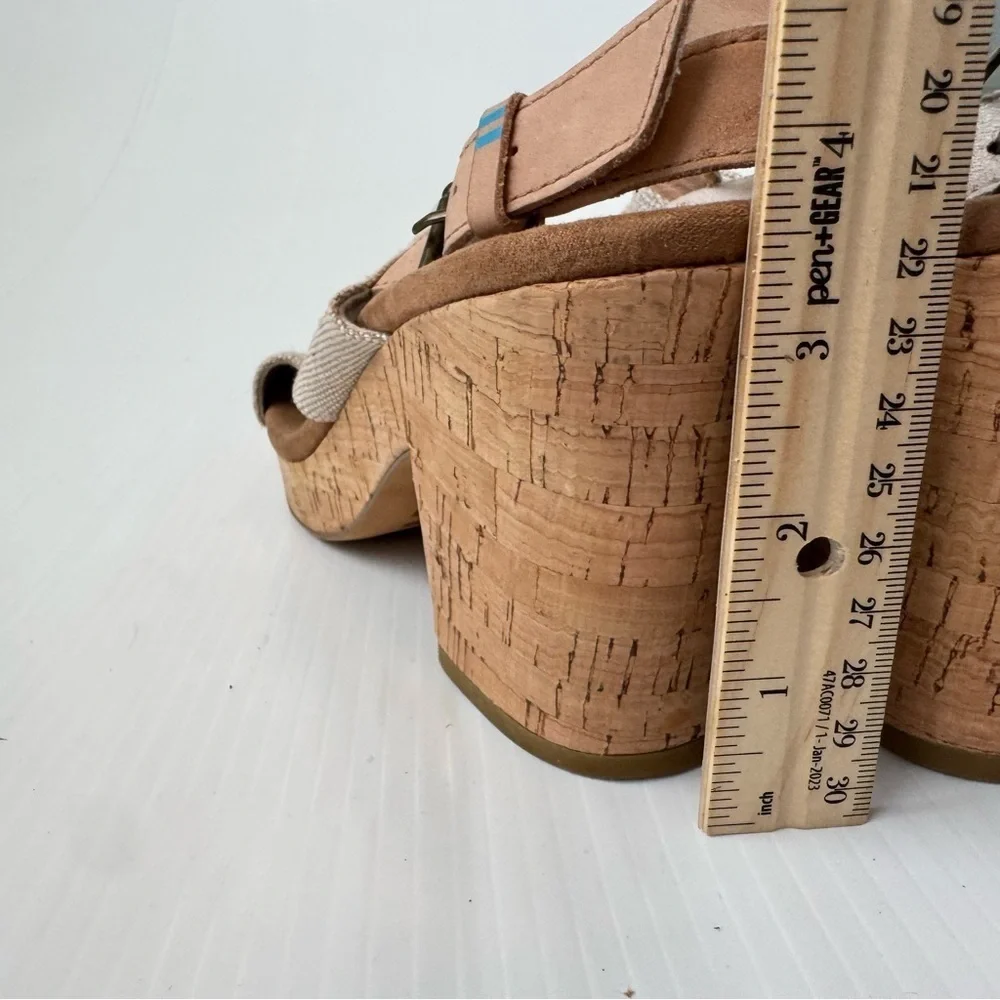 Toms Ibiza platform Natural Wedge Sandals
